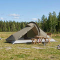 Tents Backpacking Tent Brown Grey 4-Person Brown And Grey Portable 260 Cm Brown