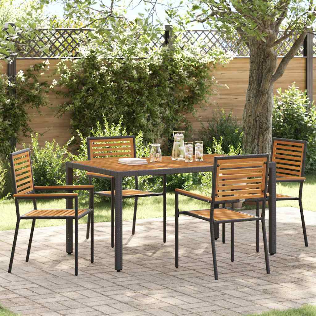 Garden Stacking Chairs 2 Pcs Cream And Brown 54 X 56 X 90 Cm