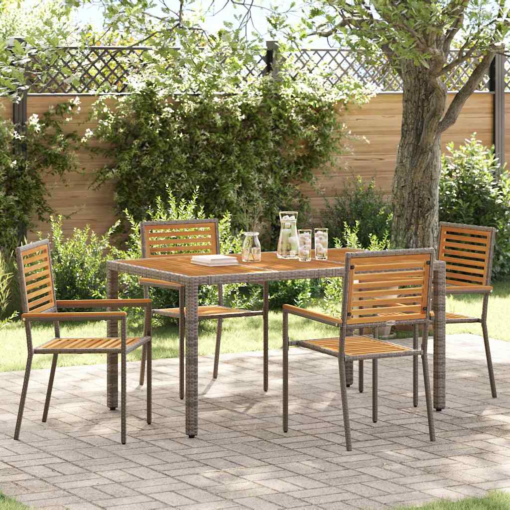 Garden Stacking Chairs 2 Pcs Cream And Brown 54 X 56 X 90 Cm