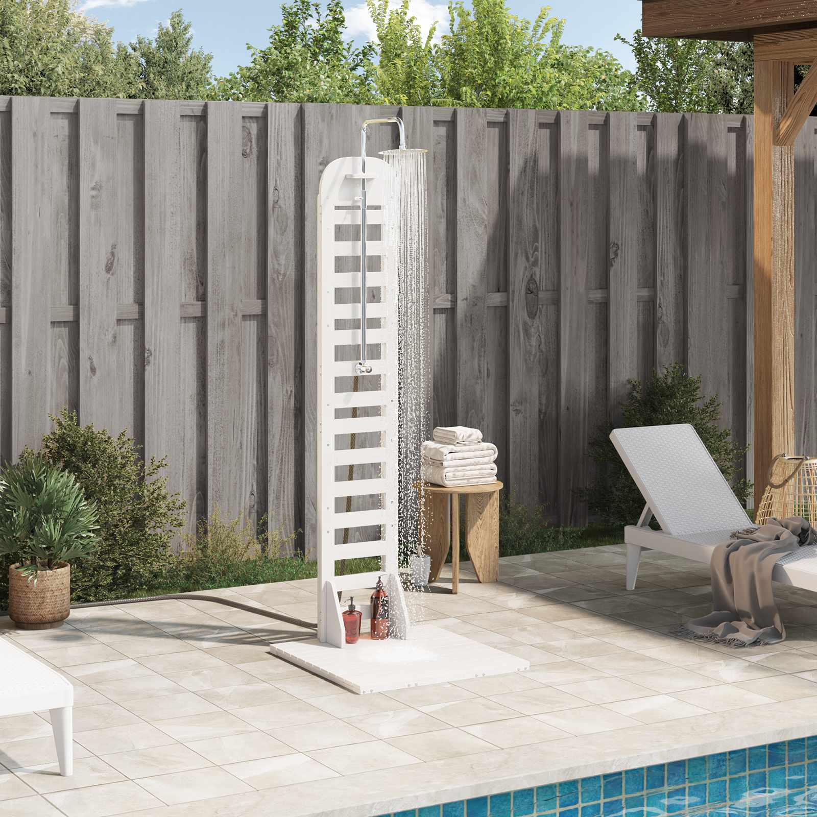Outdoor Shower 223 Cm Solid Douglas Wood And Stainless Steel