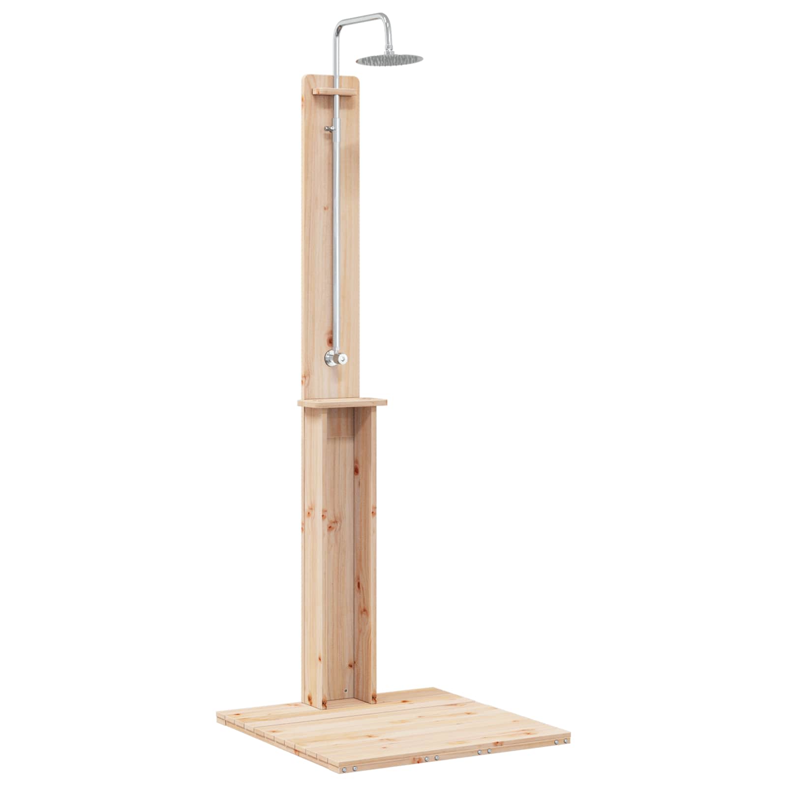 Outdoor Shower Natural 75 X 76 X 217 Cm Solid Pine Wood