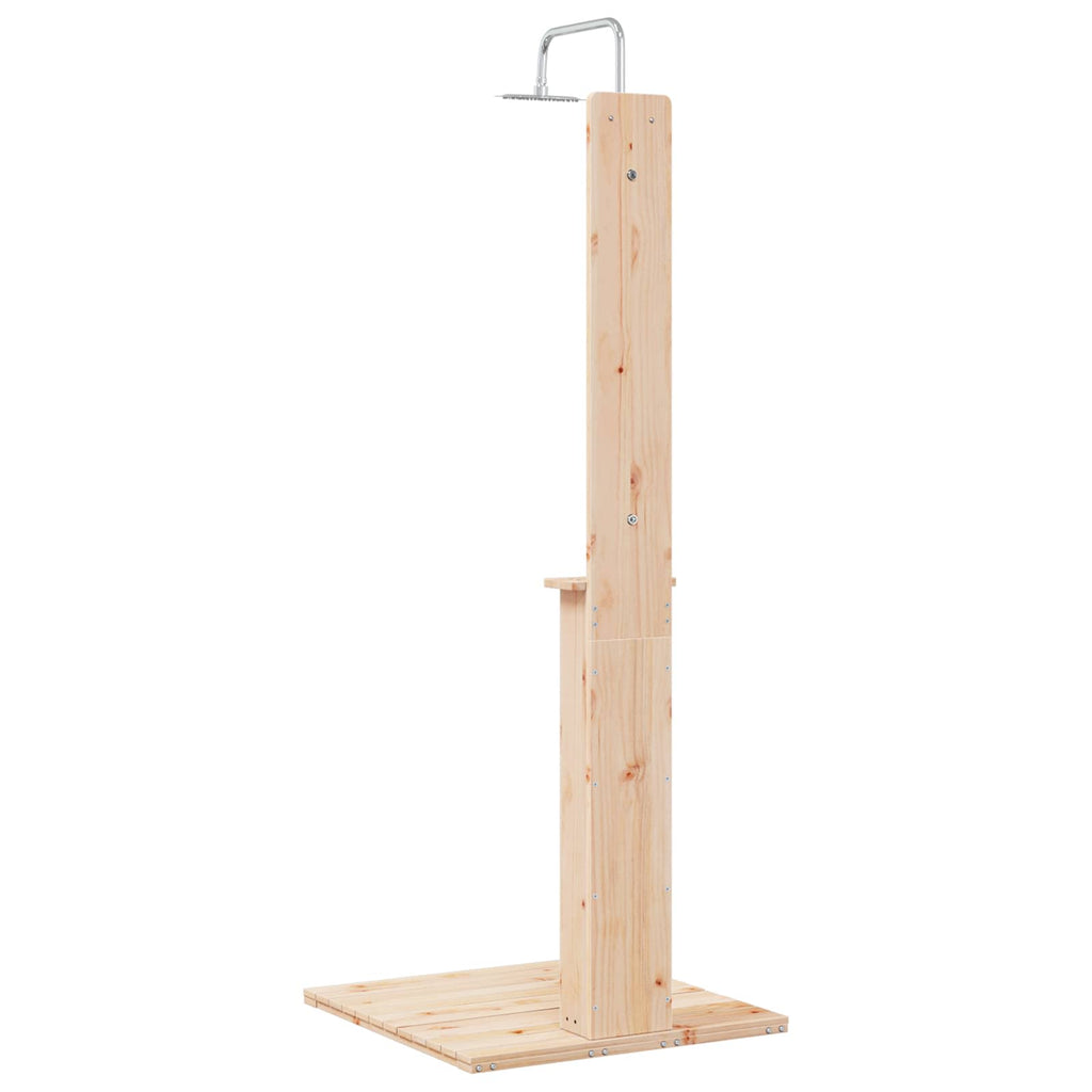 Outdoor Shower Natural 75 X 76 X 217 Cm Solid Pine Wood