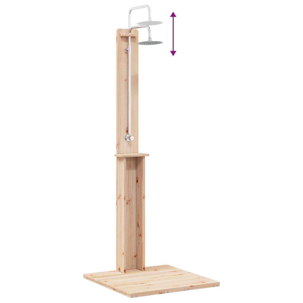 Outdoor Shower Natural 75 X 76 X 217 Cm Solid Pine Wood