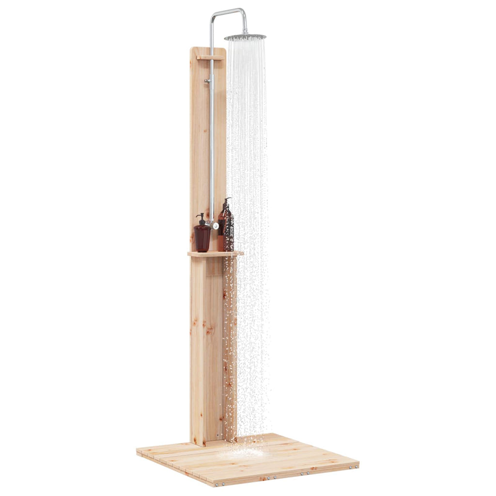 Outdoor Shower Natural 75 X 76 X 217 Cm Solid Pine Wood