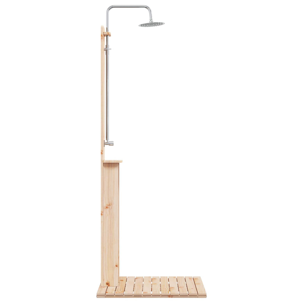 Outdoor Shower Natural 75 X 76 X 217 Cm Solid Pine Wood