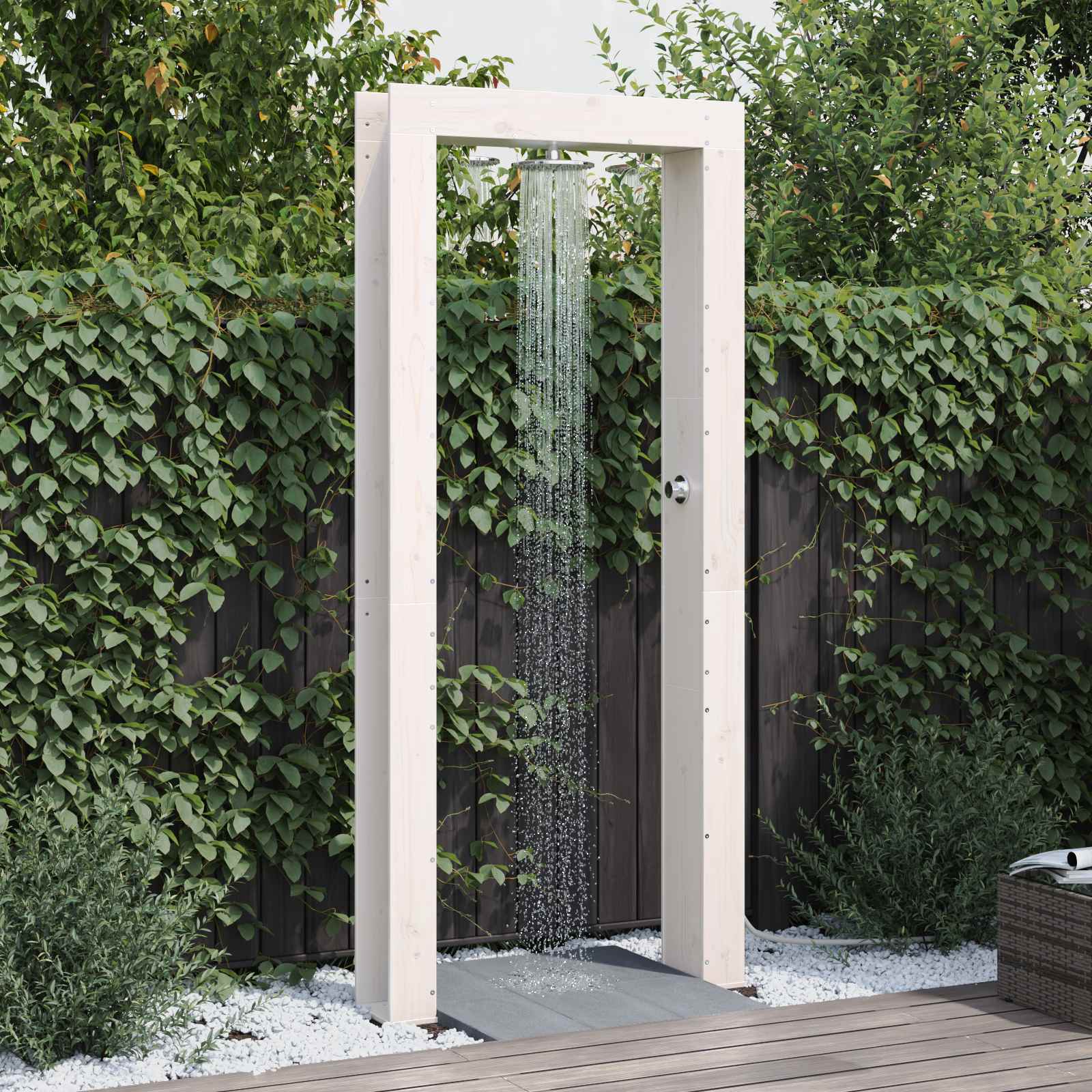 Outdoor Shower 226 Cm Solid Douglas Wood And Stainless Steel
