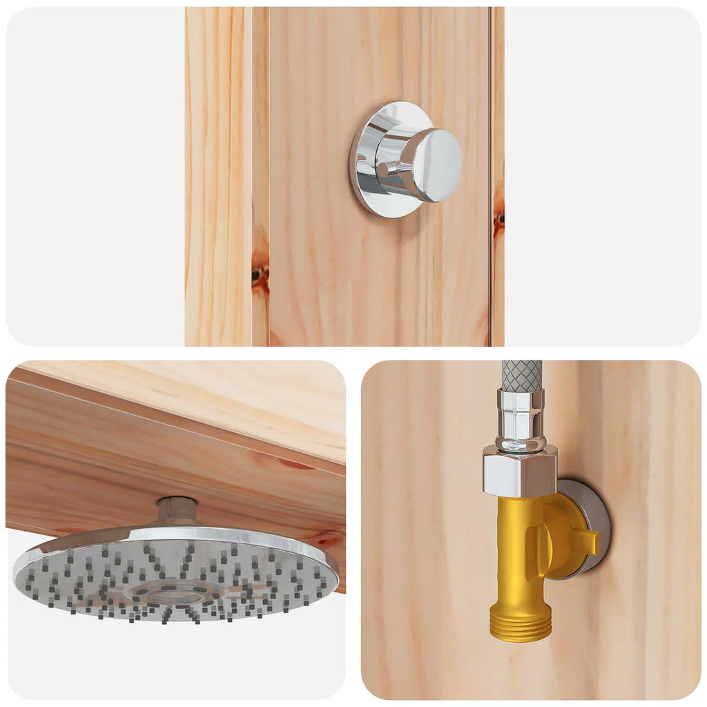 Outdoor Shower Natural 137 X 23 X 226 Cm Solid Pine Wood