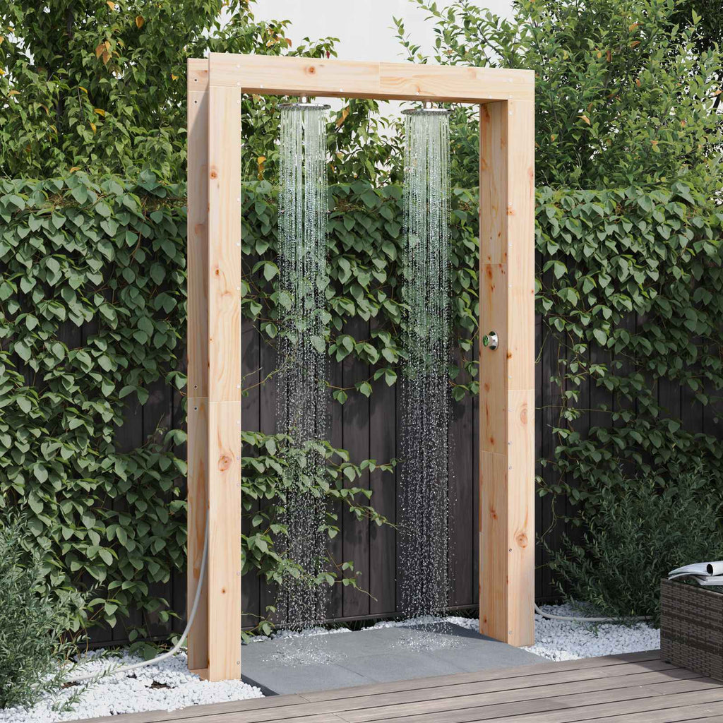 Outdoor Shower Natural 137 X 23 X 226 Cm Solid Pine Wood
