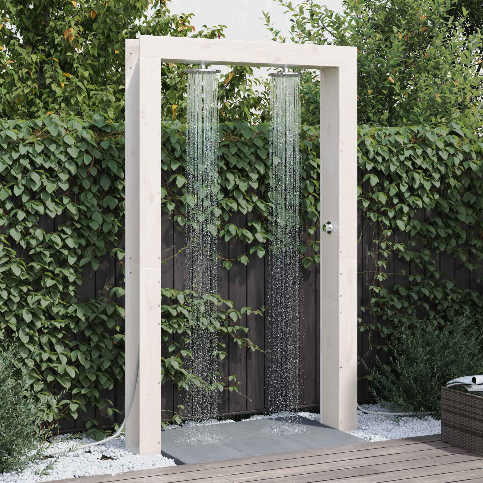 Outdoor Shower Natural 137 X 23 X 226 Cm Solid Pine Wood