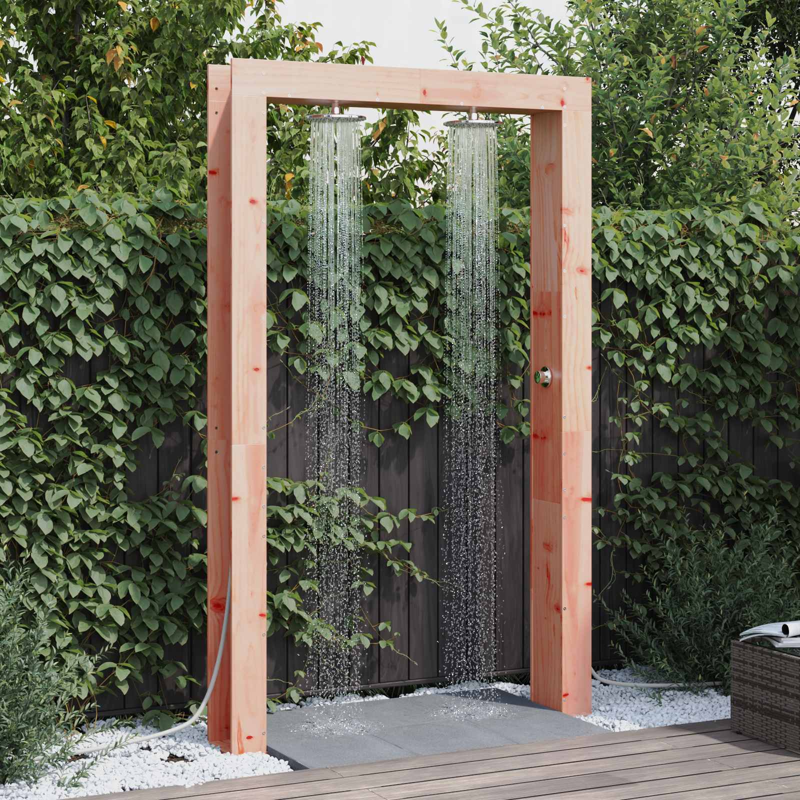 Outdoor Shower Natural 137 X 23 X 226 Cm Solid Pine Wood