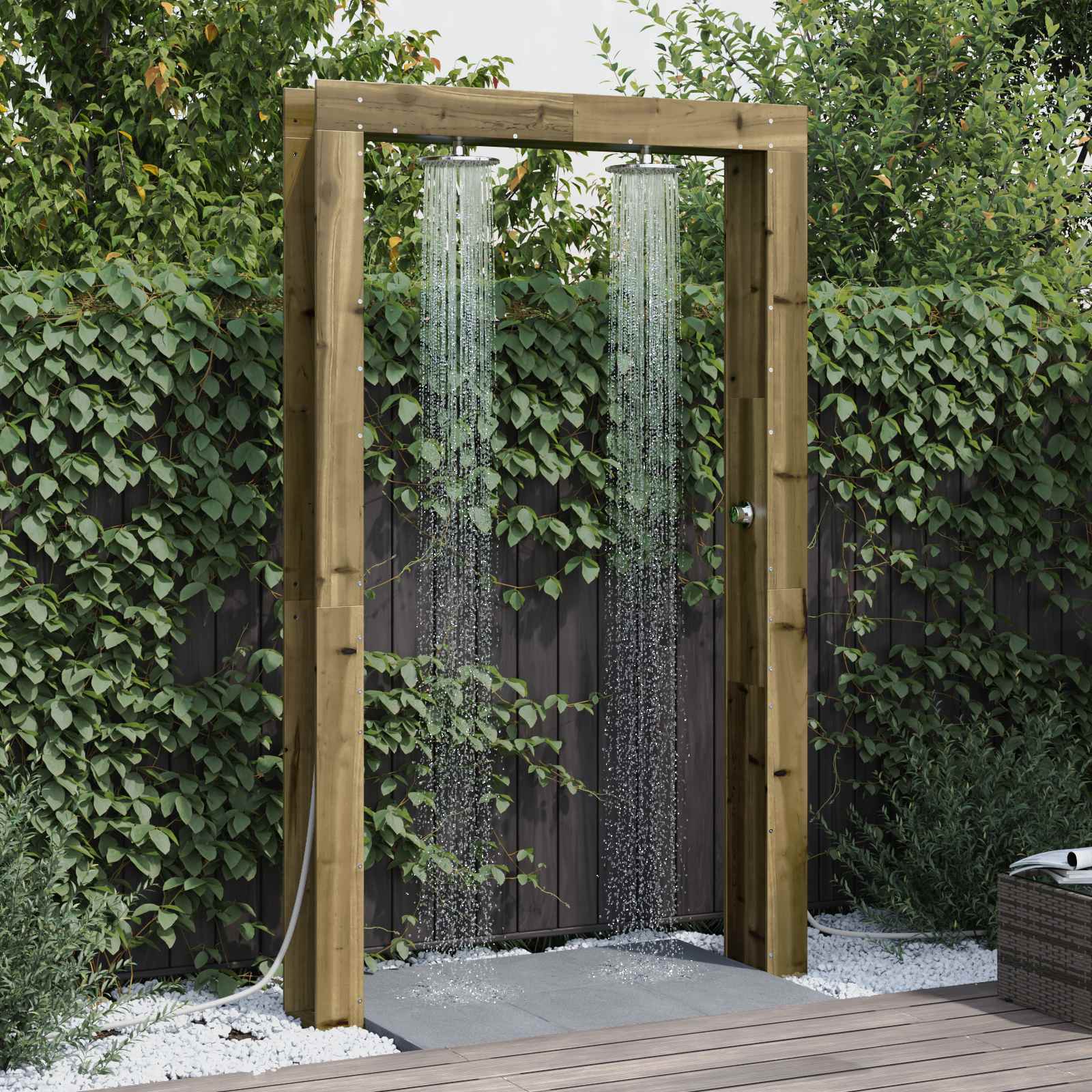Outdoor Shower Natural 137 X 23 X 226 Cm Solid Pine Wood