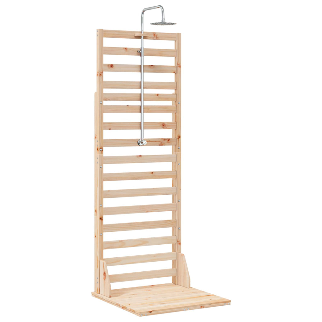 Outdoor Shower 225 Cm Solid Pine Wood And Stainless Steel