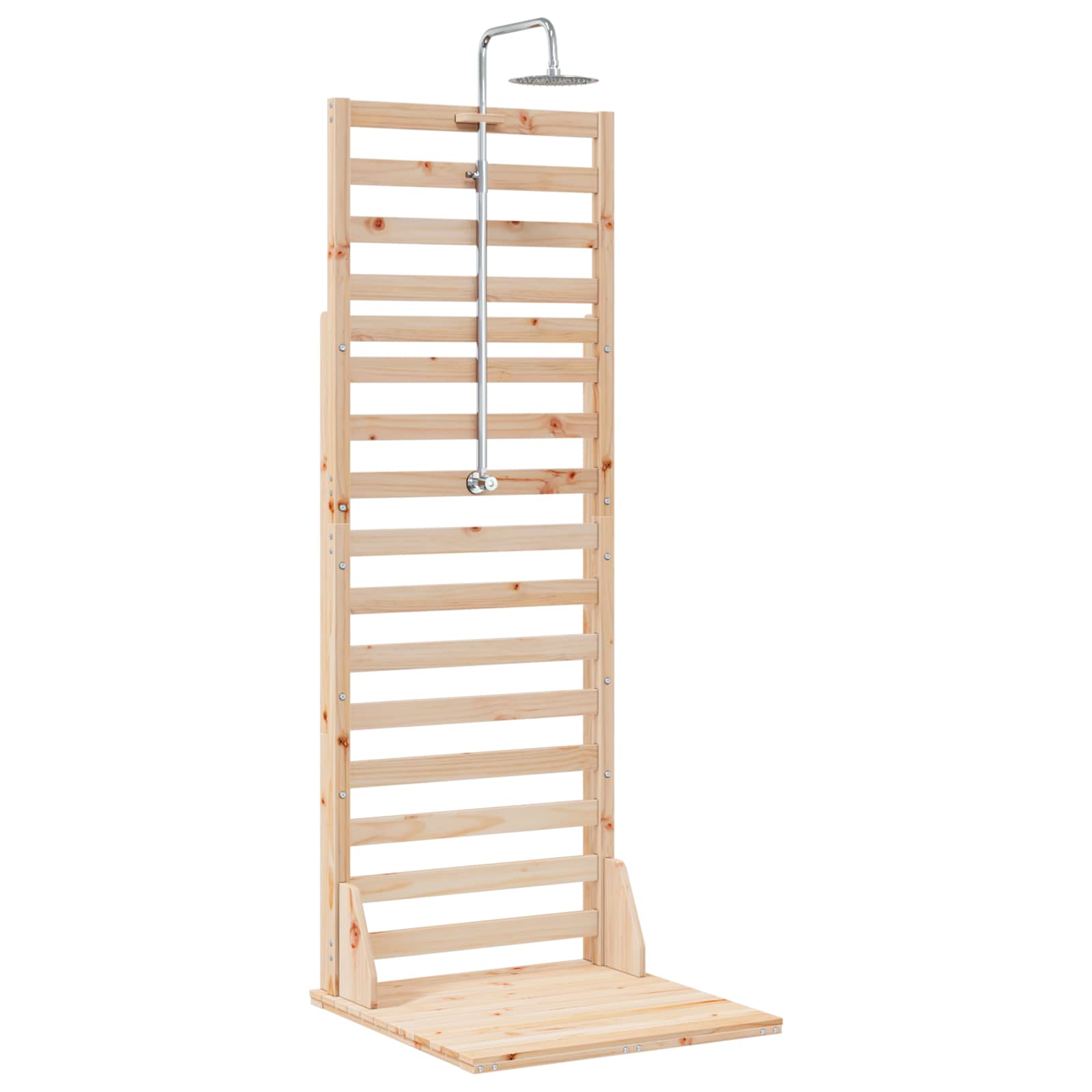 Outdoor Shower 225 Cm Solid Pine Wood And Stainless Steel