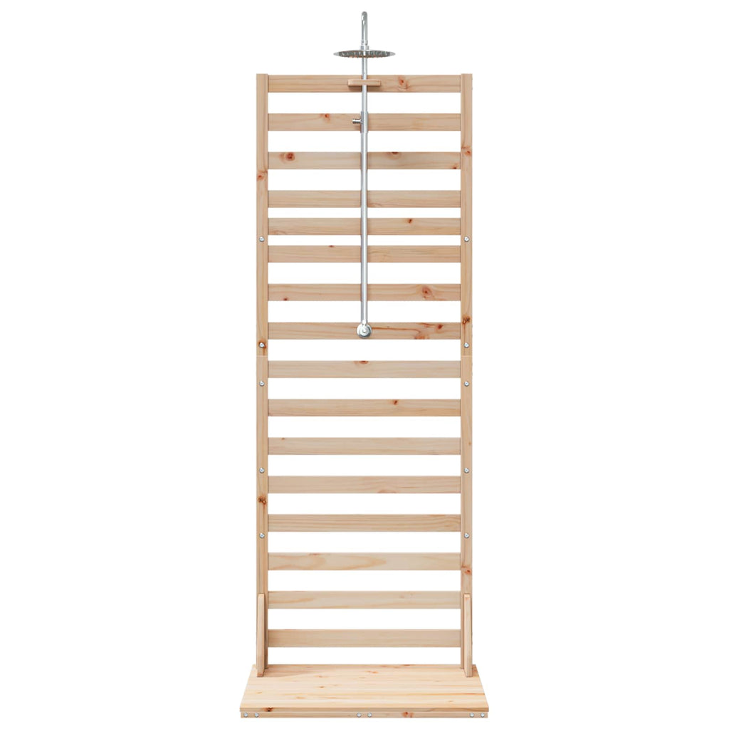 Outdoor Shower 225 Cm Solid Pine Wood And Stainless Steel