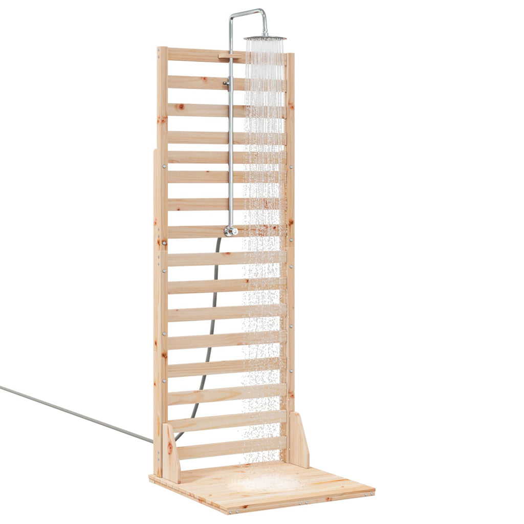 Outdoor Shower 225 Cm Solid Pine Wood And Stainless Steel
