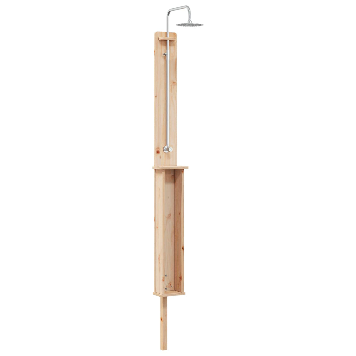 Pool & Spa Accessories Outdoor Shower Natural 24 X 19 246 Cm Solid Pine Wood LED