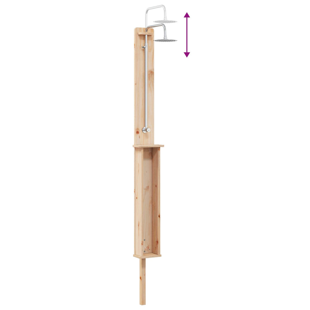 Pool & Spa Accessories Outdoor Shower Natural 24 X 19 246 Cm Solid Pine Wood LED