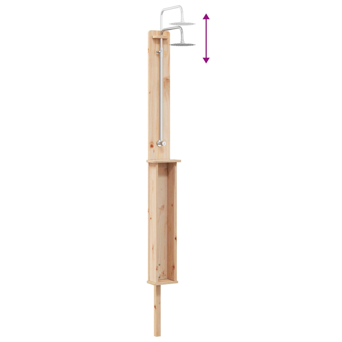 Pool & Spa Accessories Outdoor Shower Natural 24 X 19 246 Cm Solid Pine Wood LED