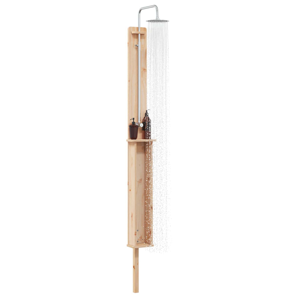 Pool & Spa Accessories Outdoor Shower Natural 24 X 19 246 Cm Solid Pine Wood LED