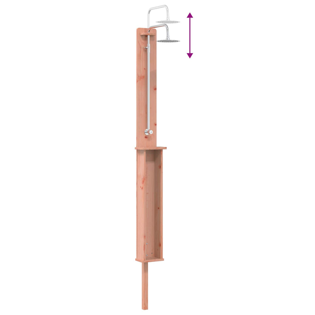 Outdoor Shower 246 Cm Solid Douglas Wood And Stainless Steel