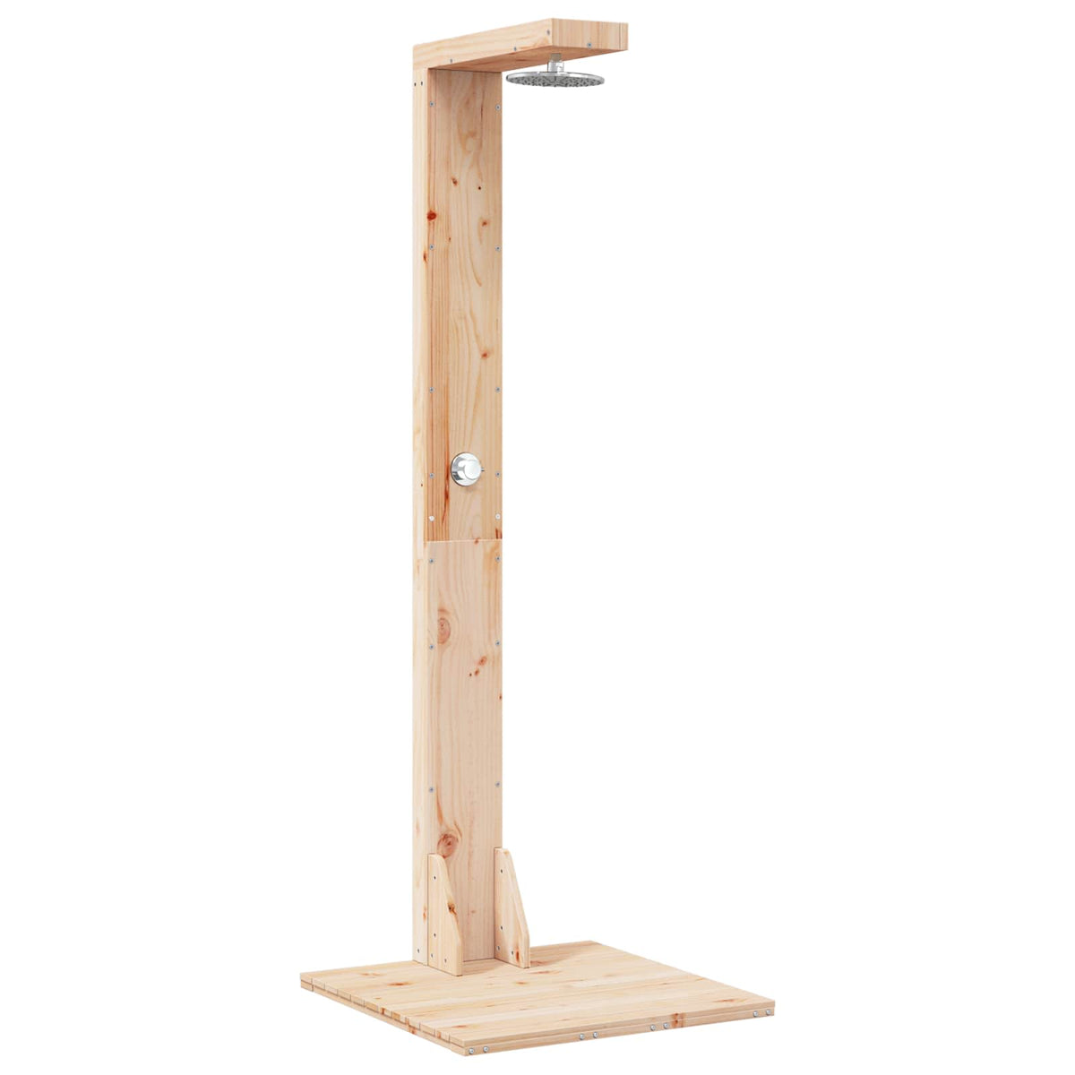 Outdoor Shower 210 Cm Solid Pine Wood And Stainless Steel White