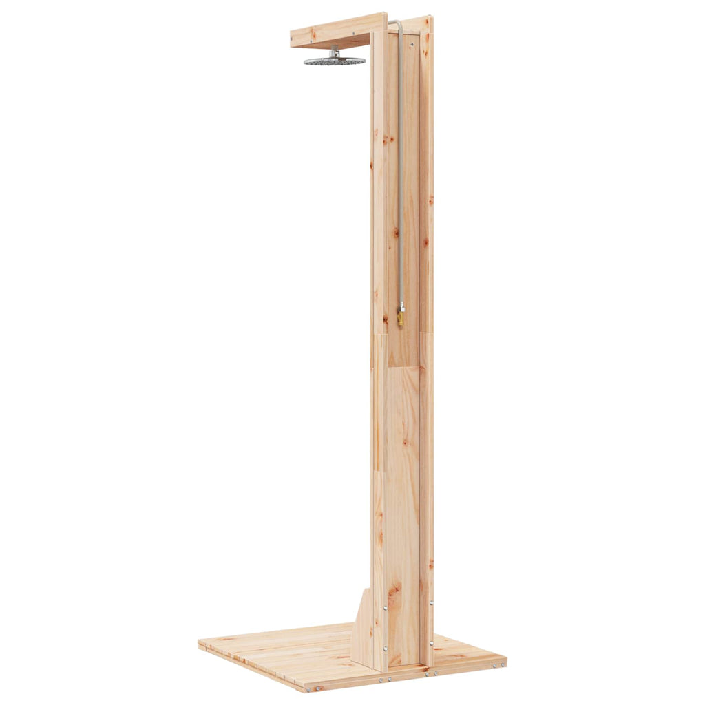 Outdoor Shower 210 Cm Solid Pine Wood And Stainless Steel White