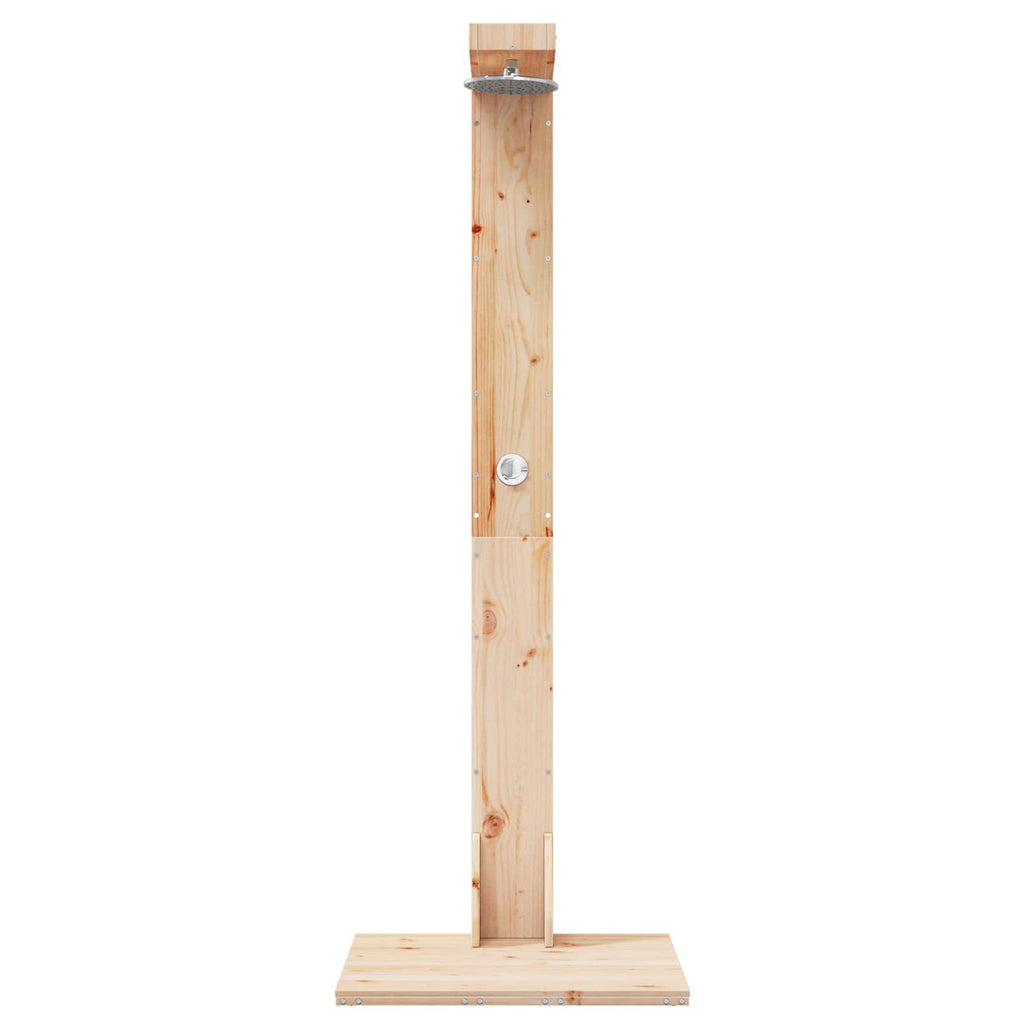 Outdoor Shower 210 Cm Solid Pine Wood And Stainless Steel White