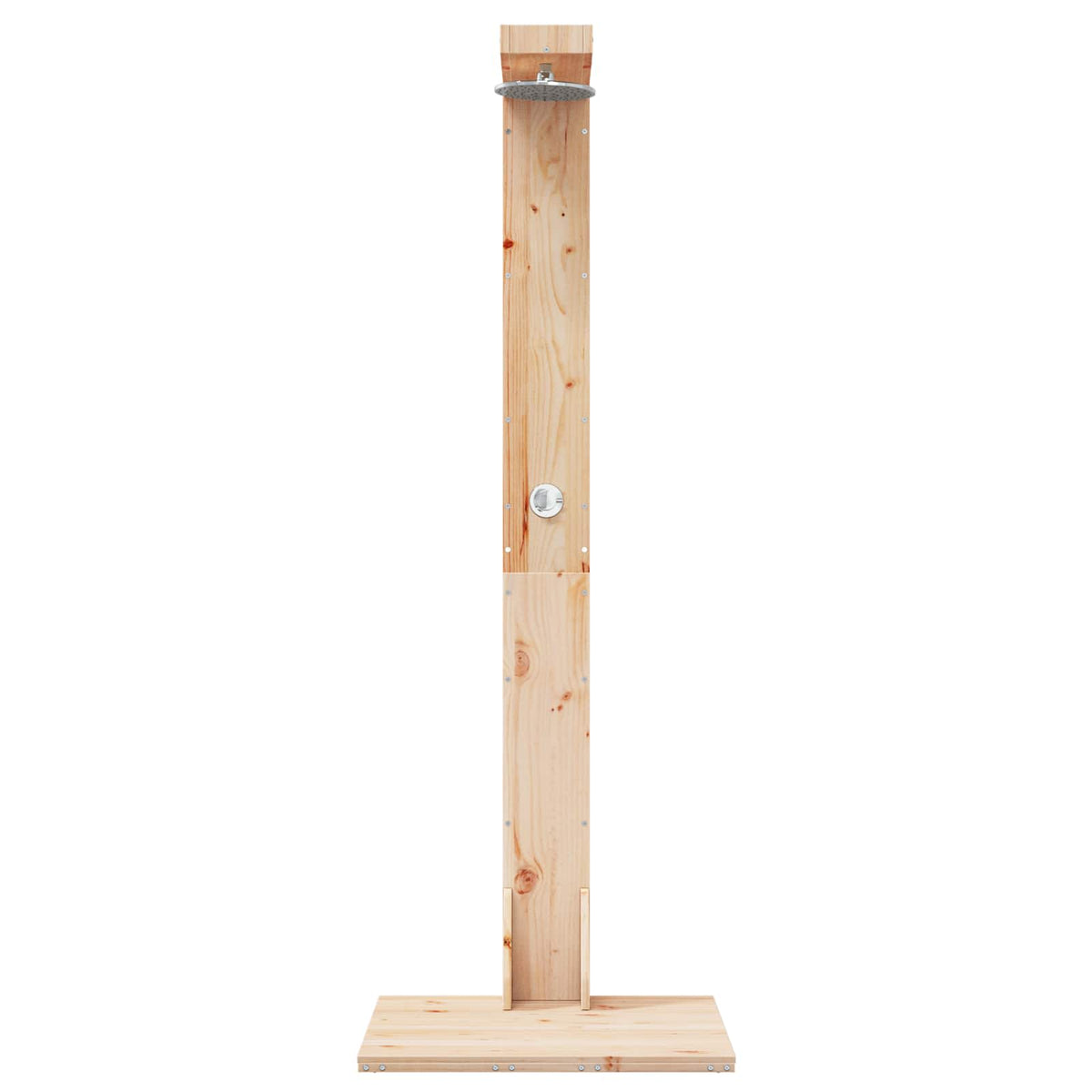 Outdoor Shower 210 Cm Solid Pine Wood And Stainless Steel White
