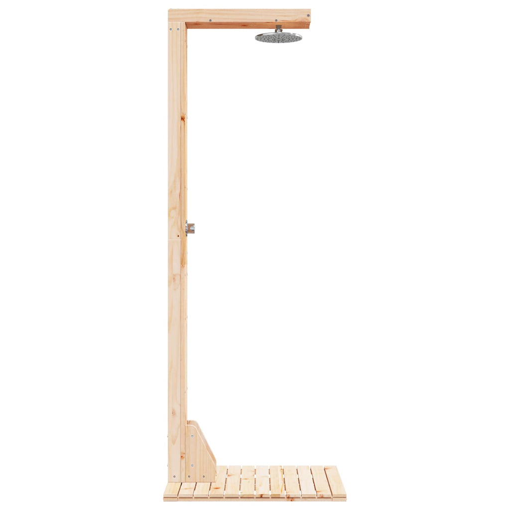 Outdoor Shower 210 Cm Solid Pine Wood And Stainless Steel White