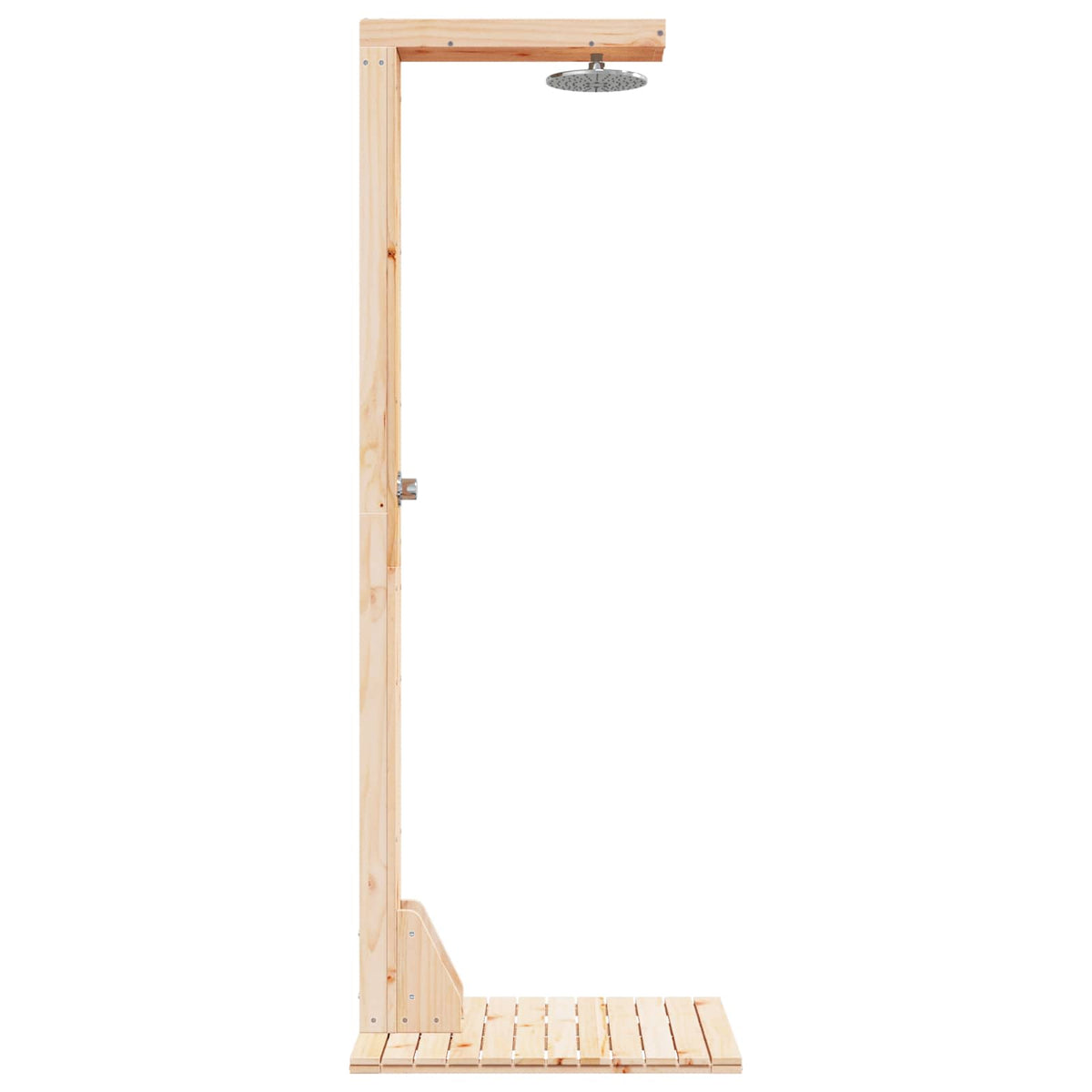 Outdoor Shower 210 Cm Solid Pine Wood And Stainless Steel White