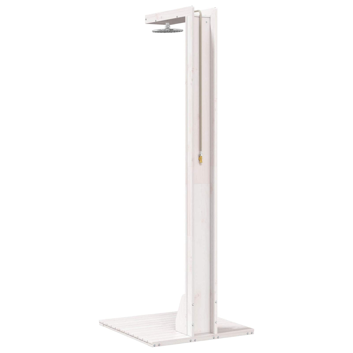 Outdoor Shower 210 Cm Solid Pine Wood And Stainless Steel White