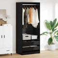 Wardrobe With Drawer Engineered Wood
