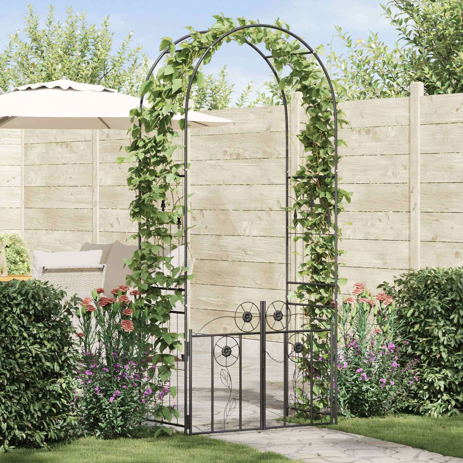 Garden Arch With Lock 203 X 50 X 218 Cm