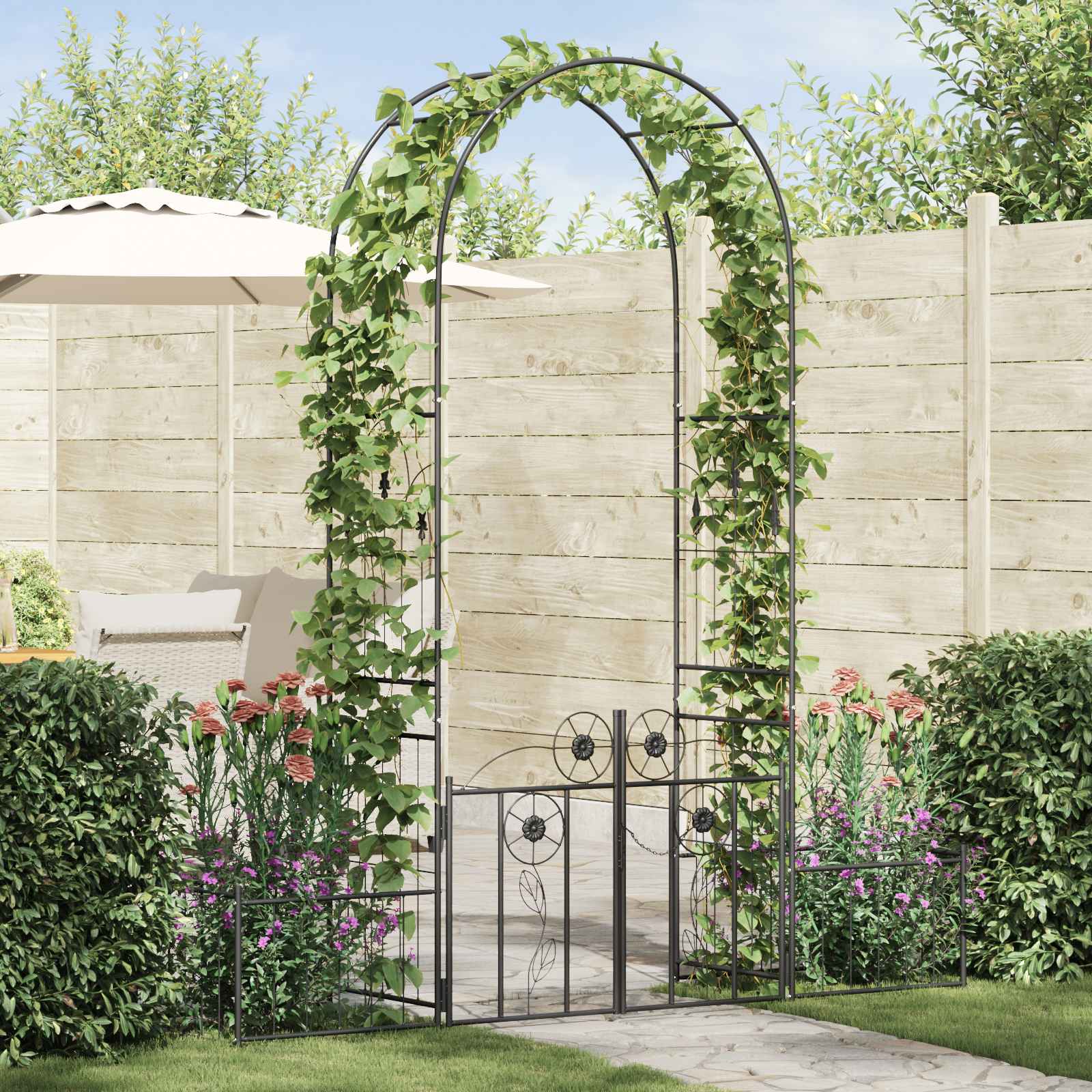 Garden Arch With Lock 203 X 50 X 218 Cm