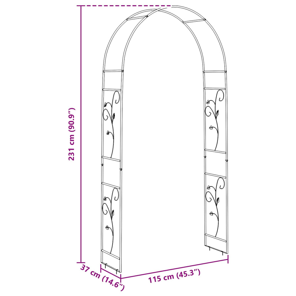 Garden Arch Floral 115 X 37 X 231 Cm