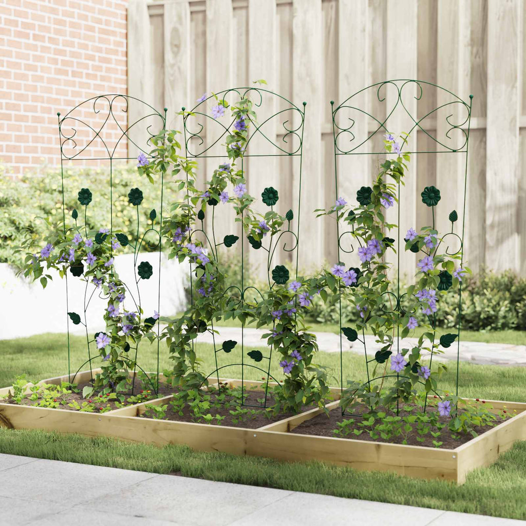 Garden Fence 3 Pcs 110.5 X 42.5 Cm Steel