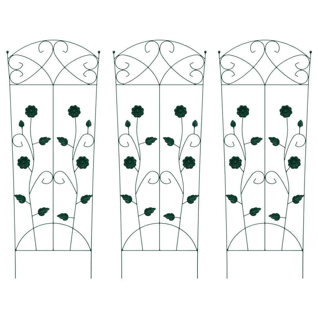 Garden Fence 3 Pcs 110.5 X 42.5 Cm Steel