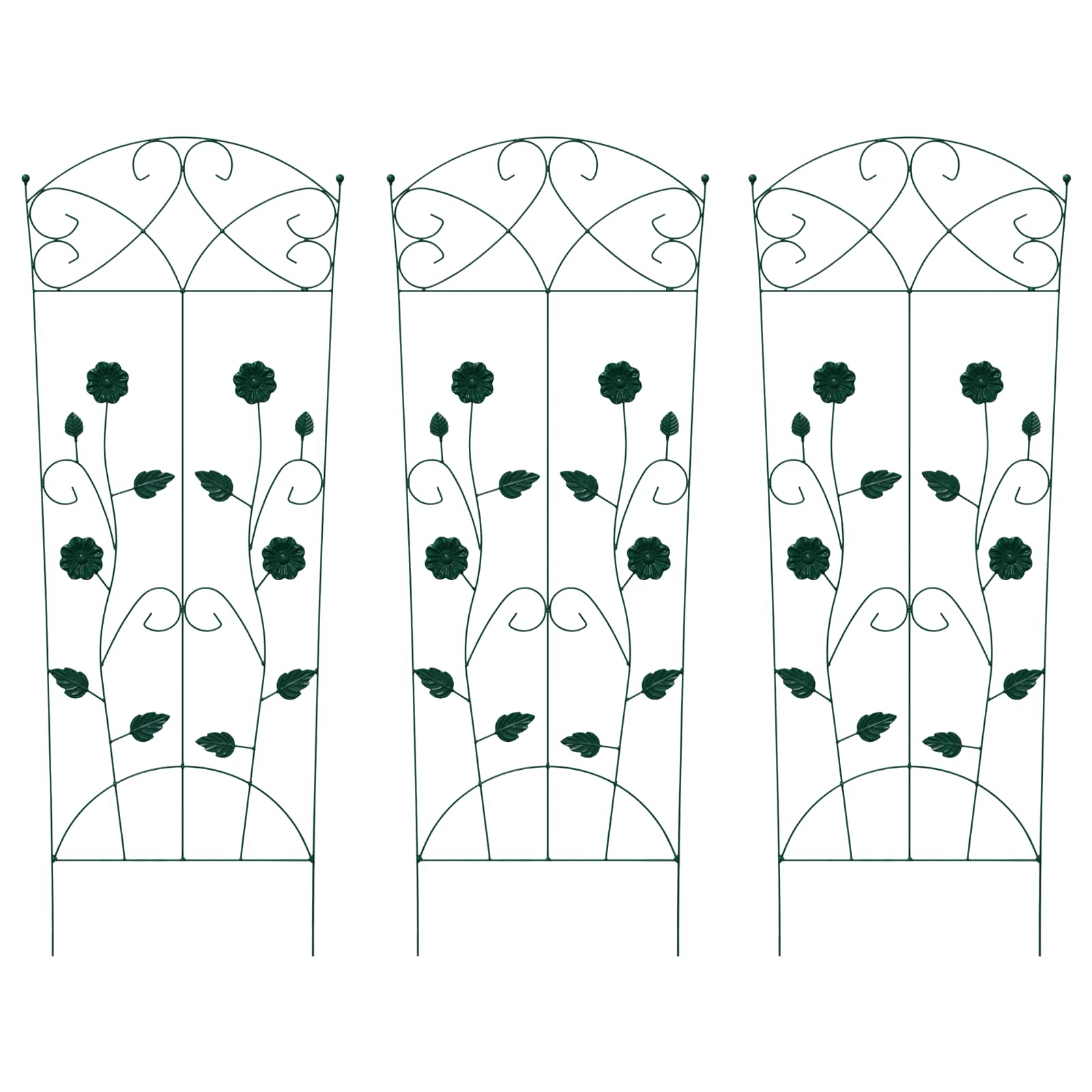 Garden Fence 3 Pcs 110.5 X 42.5 Cm Steel