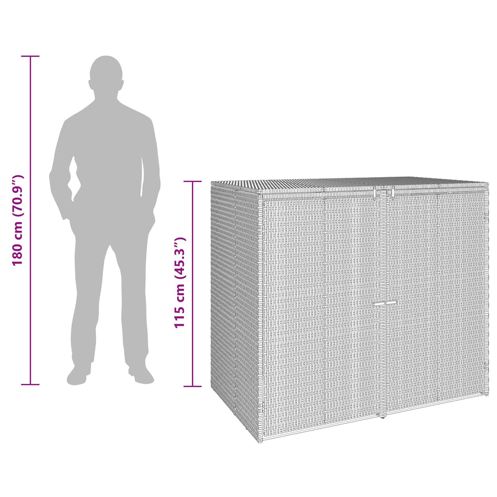 Box Garbage Bin Box 2 Pcs 130 X 80 X 115 Cm Polyethylene