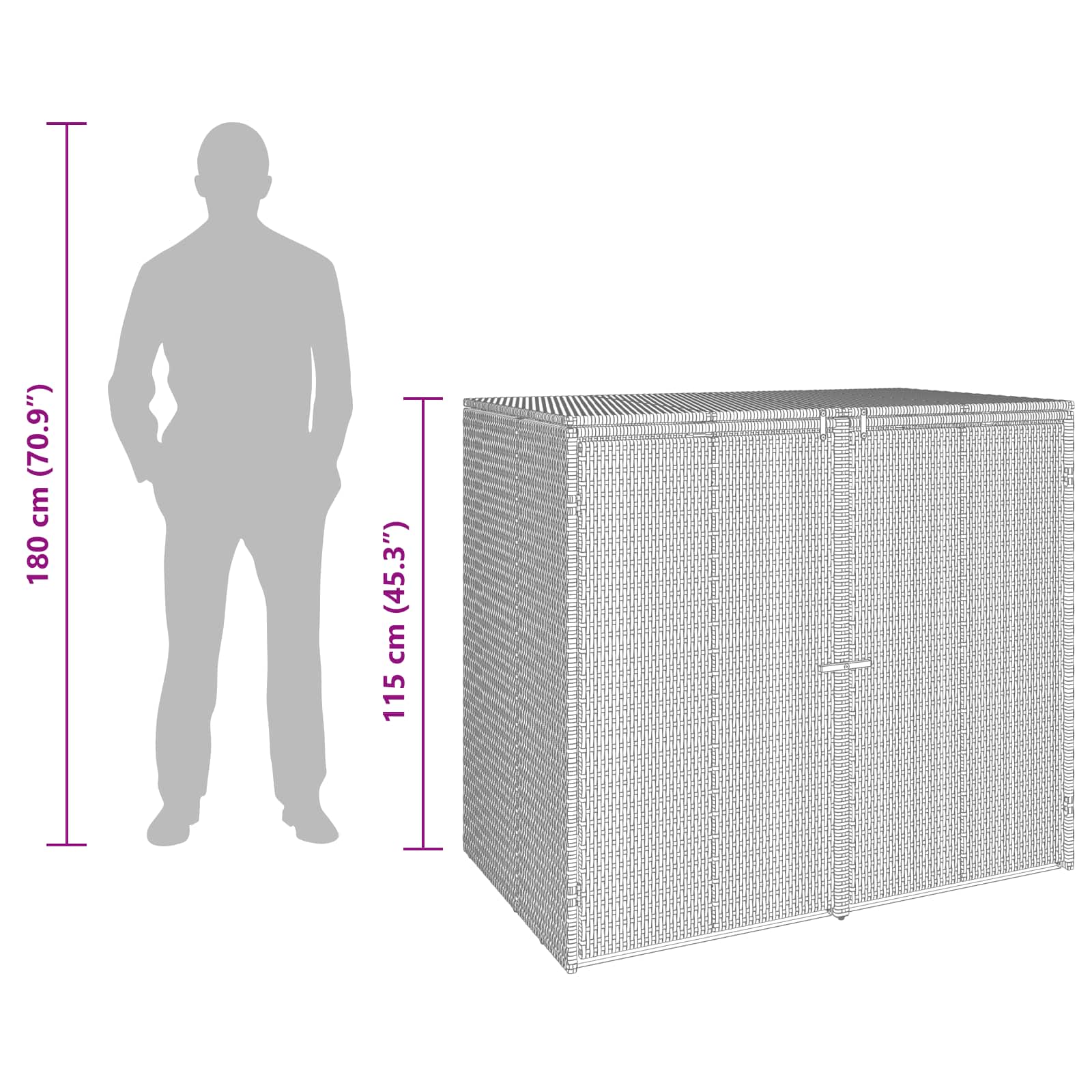 Box Garbage Bin Box 2 Pcs 130 X 80 X 115 Cm Polyethylene