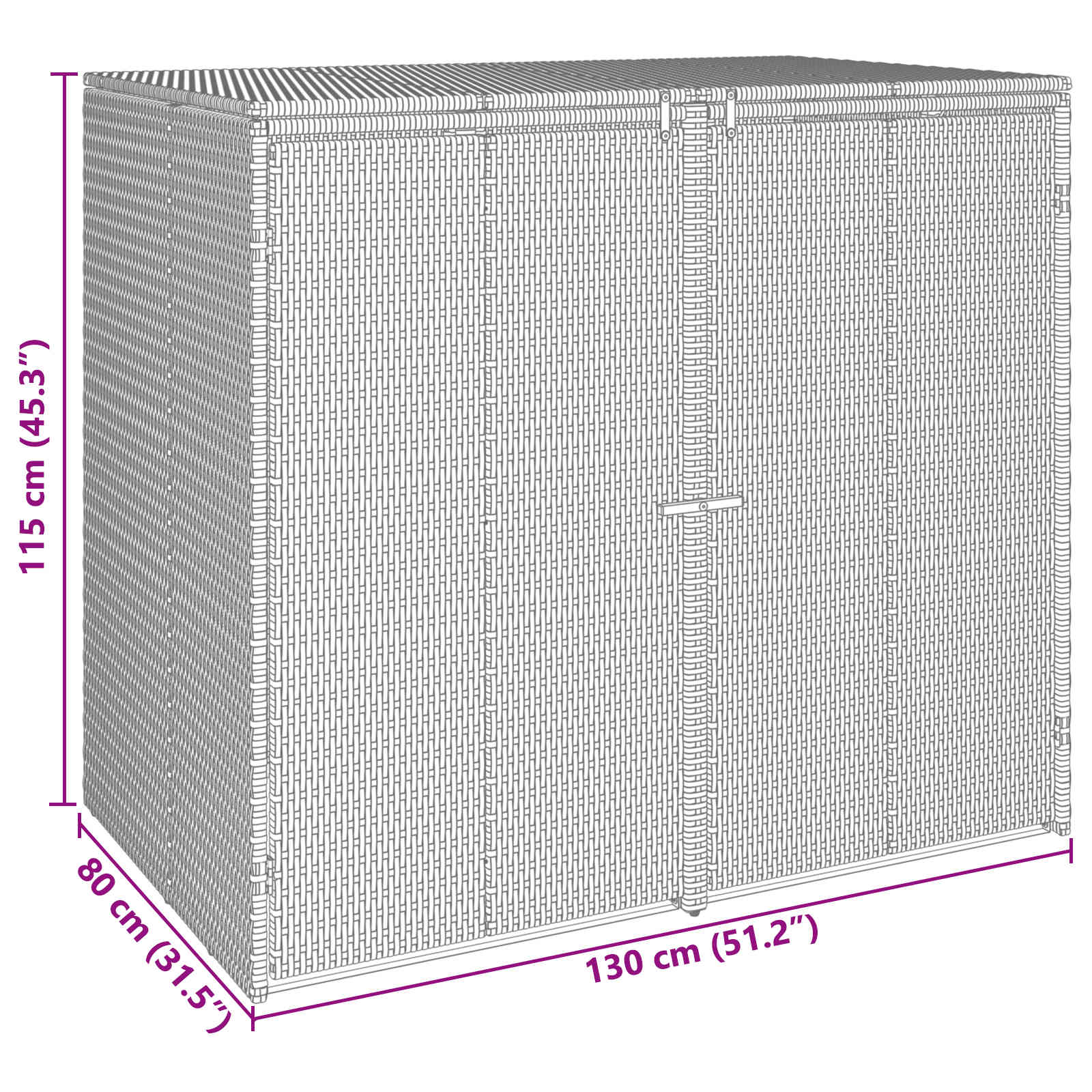 Box Garbage Bin Box 2 Pcs 130 X 80 X 115 Cm Polyethylene