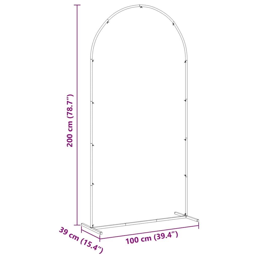 Wedding Arch 100 X 39 X 200 Cm Steel
