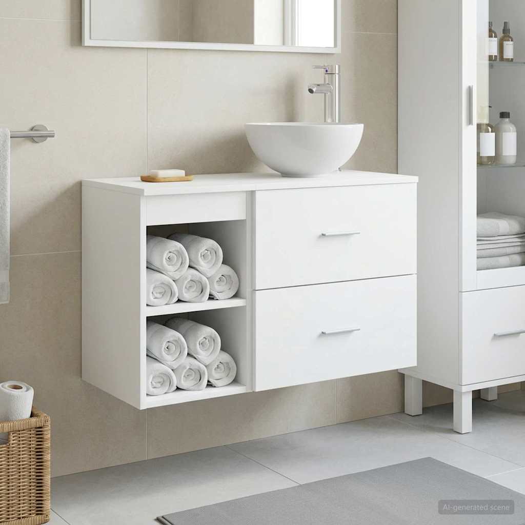 Bathroom Furniture Set 2 Pcs Engineered Wood
