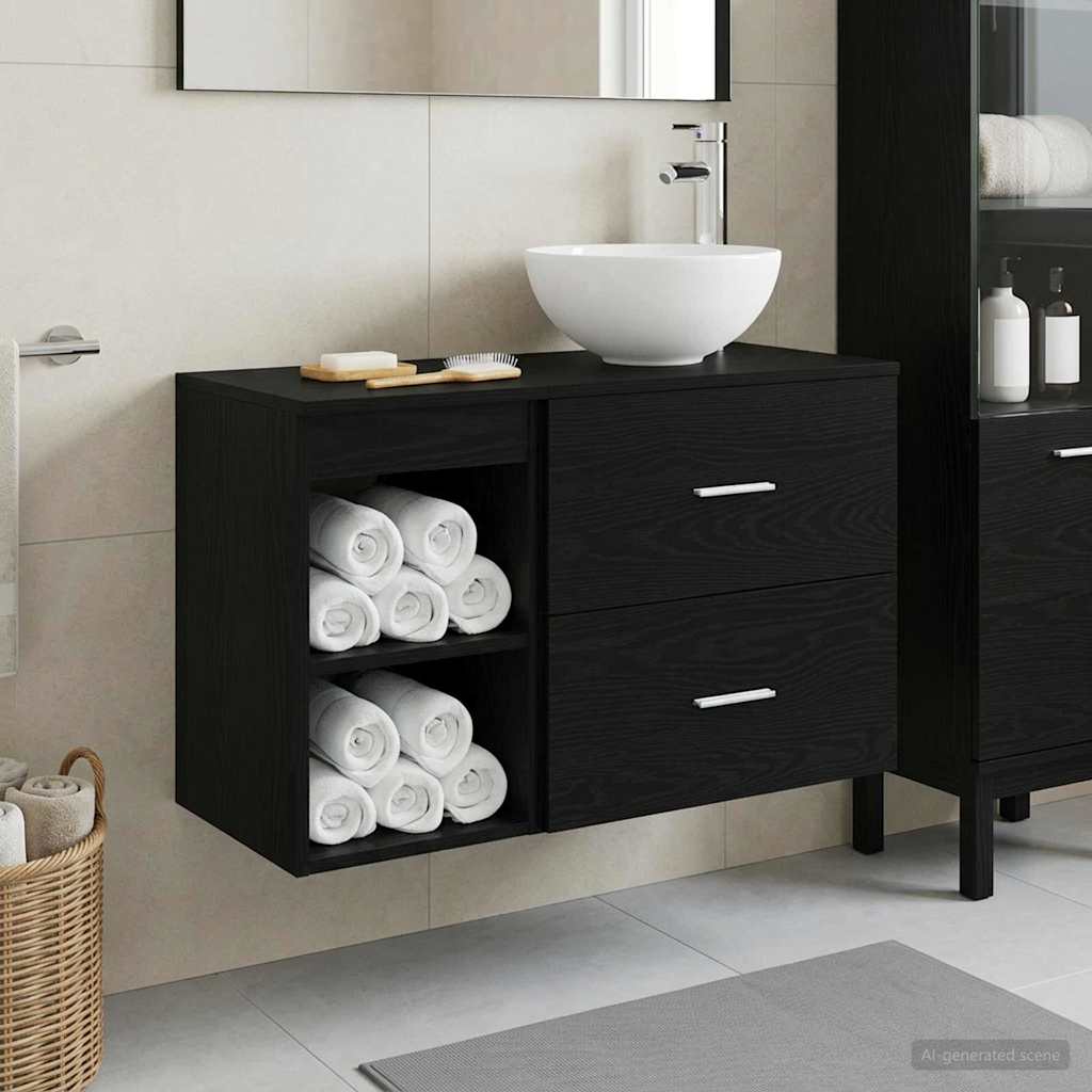 Bathroom Furniture Set 2 Pcs Engineered Wood