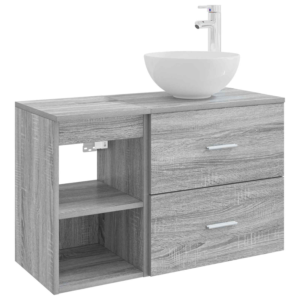 Bathroom Furniture Set 2 Pcs Engineered Wood