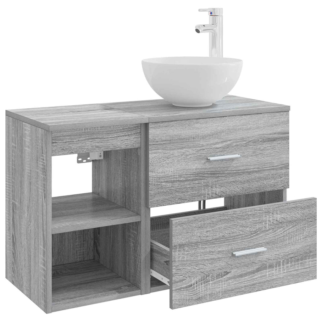 Bathroom Furniture Set 2 Pcs Engineered Wood