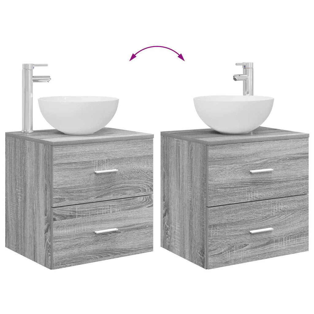 Bathroom Furniture Set 2 Pcs Engineered Wood