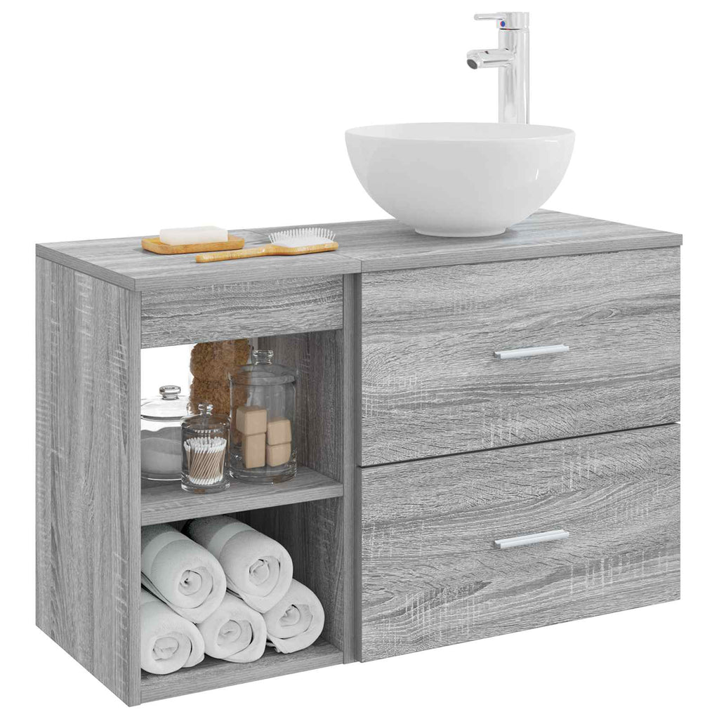 Bathroom Furniture Set 2 Pcs Engineered Wood