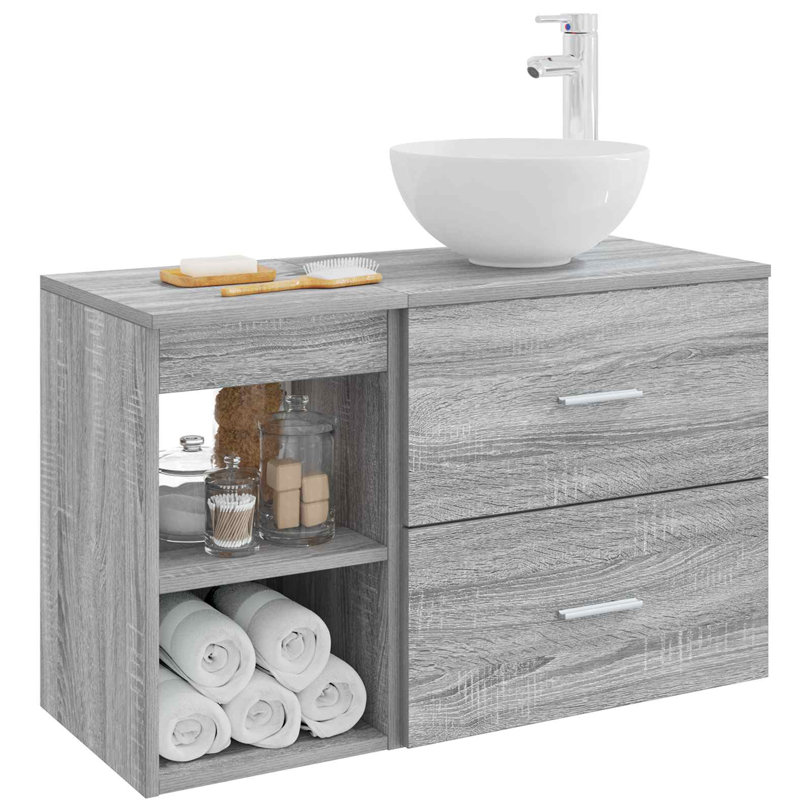Bathroom Furniture Set 2 Pcs Engineered Wood