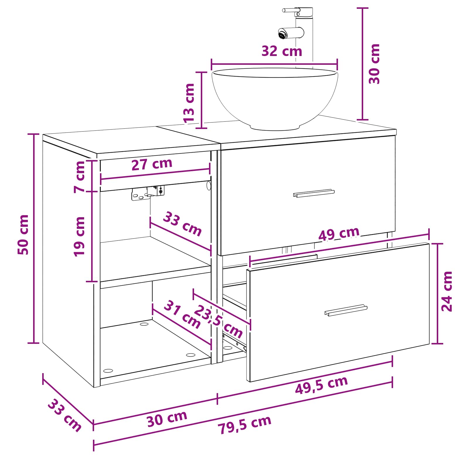 Bathroom Furniture Set 2 Pcs Engineered Wood